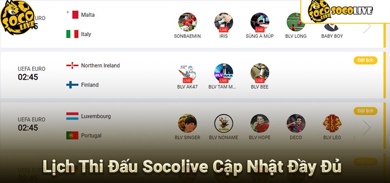 Socolive không thu bất cứ khoản phí nào khi xem lịch đấu bóng đá