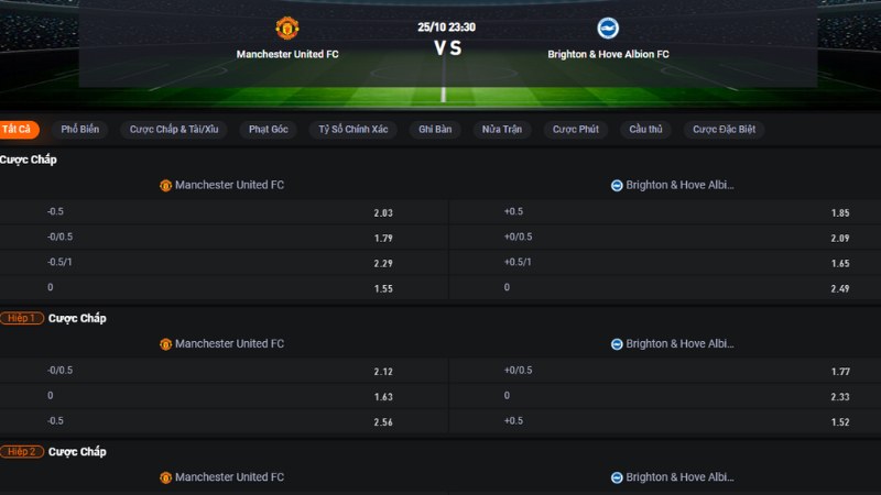 Man United vs Brighton