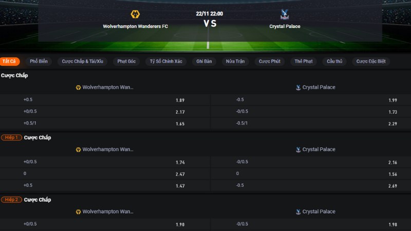 Wolves vs Crystal Palace